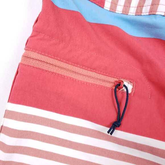 Patagonia Board Shorts Mens Size 31 Red White Blue Drawstring Zipper Pocket Swim - Picture 3 of 13